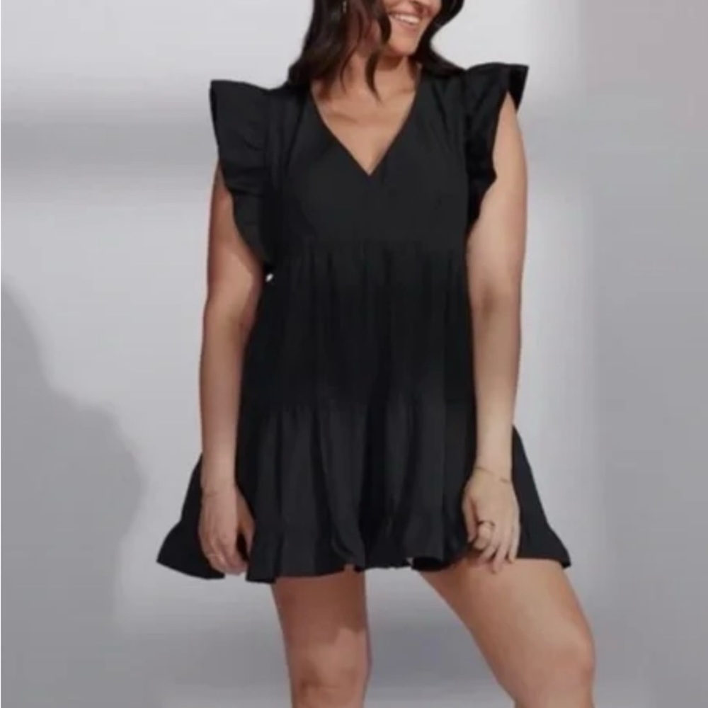 NWT Abercrombie flutter sleeve tiered mini dress